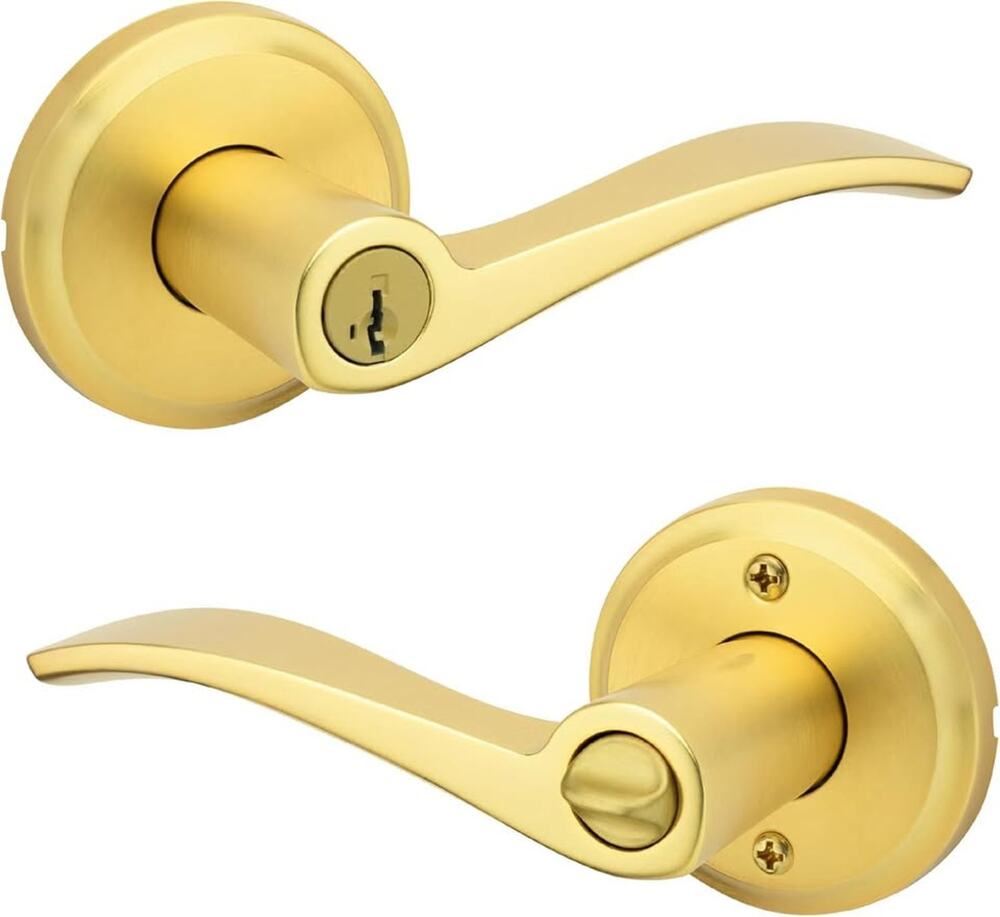 Kwikset Sedona Entry Door Handle With Lock And Key, Secure Keyed Rever (no keys)